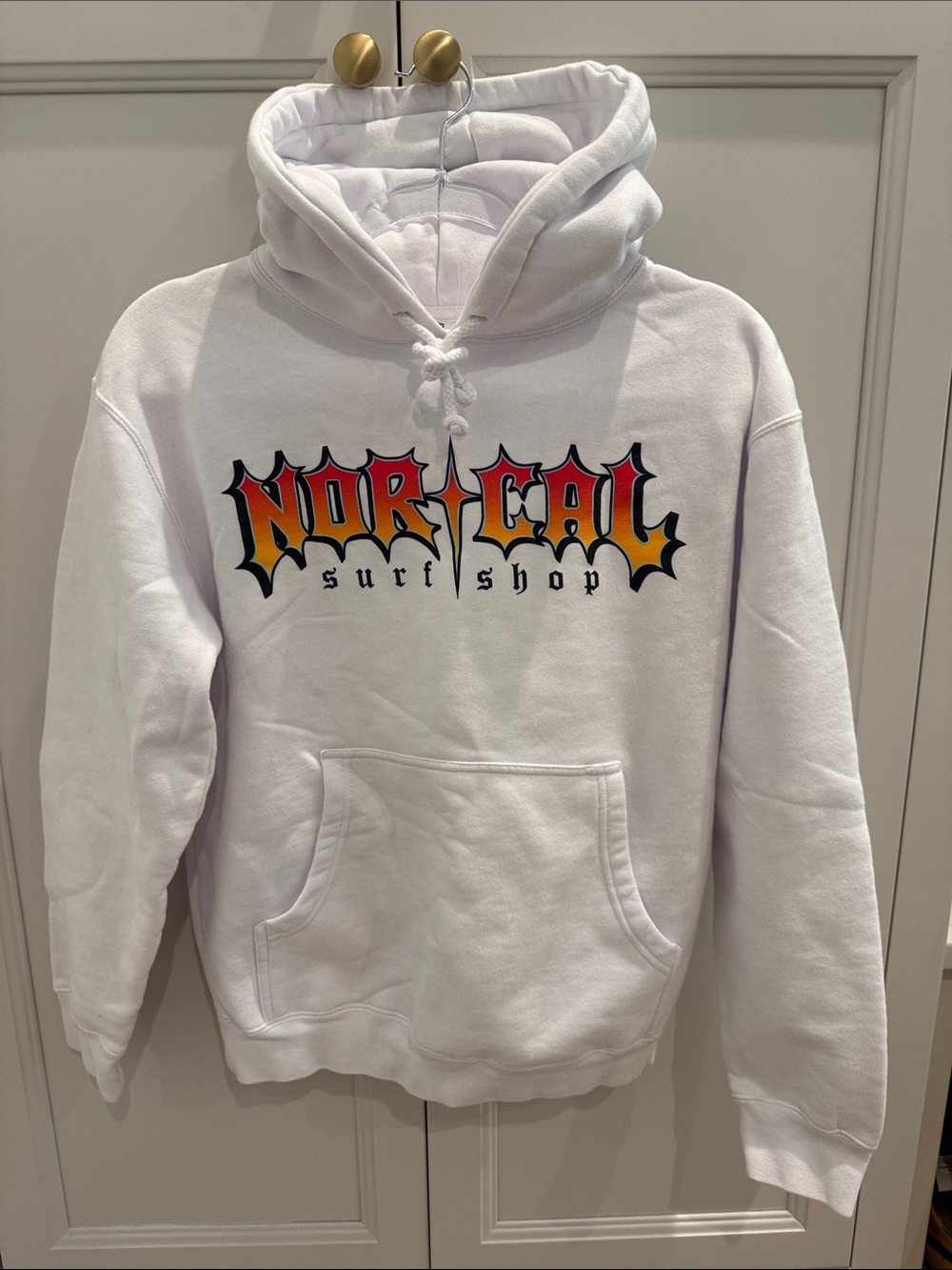 Nor Cal Surf Shop XS White Logo Hoodie-Local brand
